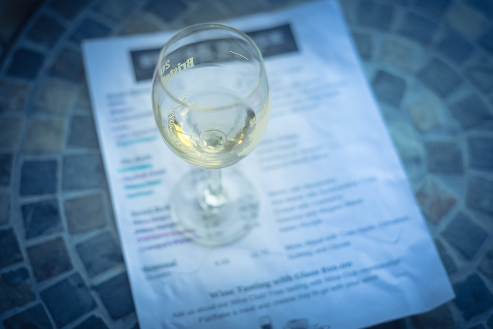 Wine tasting concept with glass of dry white wine and tasting me - Songbird RV Park 4